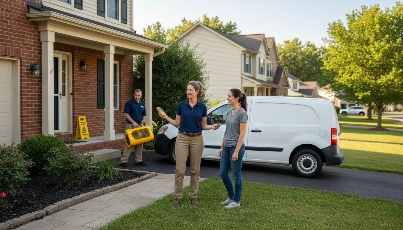 Residential water damage restoration in Jewett, IL
